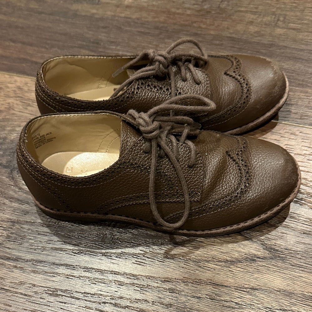 Boys Brown Leather Lace-Up Shoes - Janie and Jack